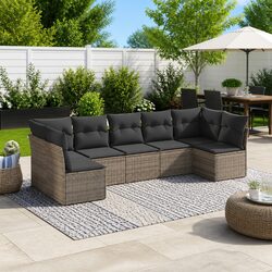 7 Piece Grey Patio Sofa Set - Stylish and Functional