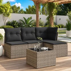 5 Piece Grey Garden Sofa Set