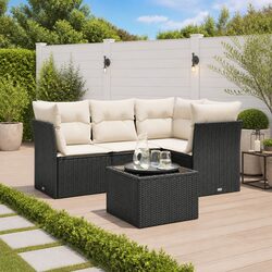 Chic Black 5-Piece Sofa Set for Outdoor Enjoyment