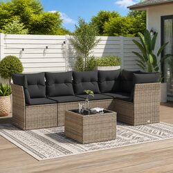 Concise 6-Piece Garden Sofa Set for Outdoor Comfort