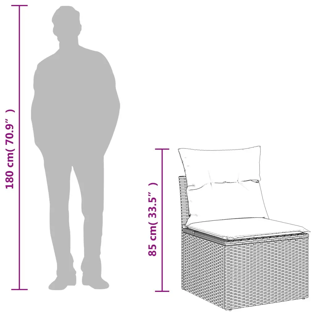 5 Piece Garden Sofa Set Outdoor Patio Furniture Beige Poly Rattan with Cushions