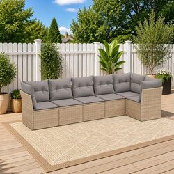 6 Piece Garden Sofa Set with Storage