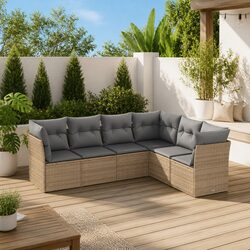 Sleek 6-Piece Modular Garden Sofa Set for Relaxation