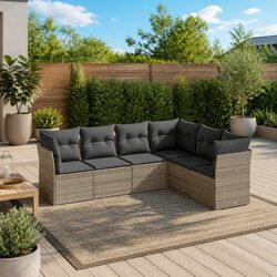 Stylish Grey 6 Piece Garden Sofa Set for Outdoor Relaxation