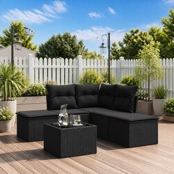 6-Piece Modular Garden Sofa Set with Cushions