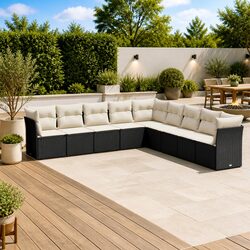 Compact Garden Sofa Set 9 Piece Outdoor Furniture