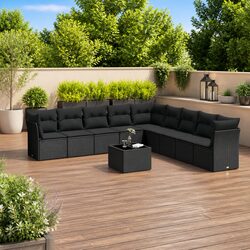10-Piece Outdoor Sofa Set in Black