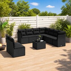 Concise 10 Piece Garden Sofa Set for Outdoor Use