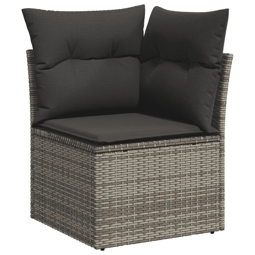 Garden Sofa Set 10 Piece Outdoor Furniture Grey Poly Rattan Modular Patio