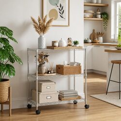 Compact 3-Tier Wire Storage Rack for Convenient Use