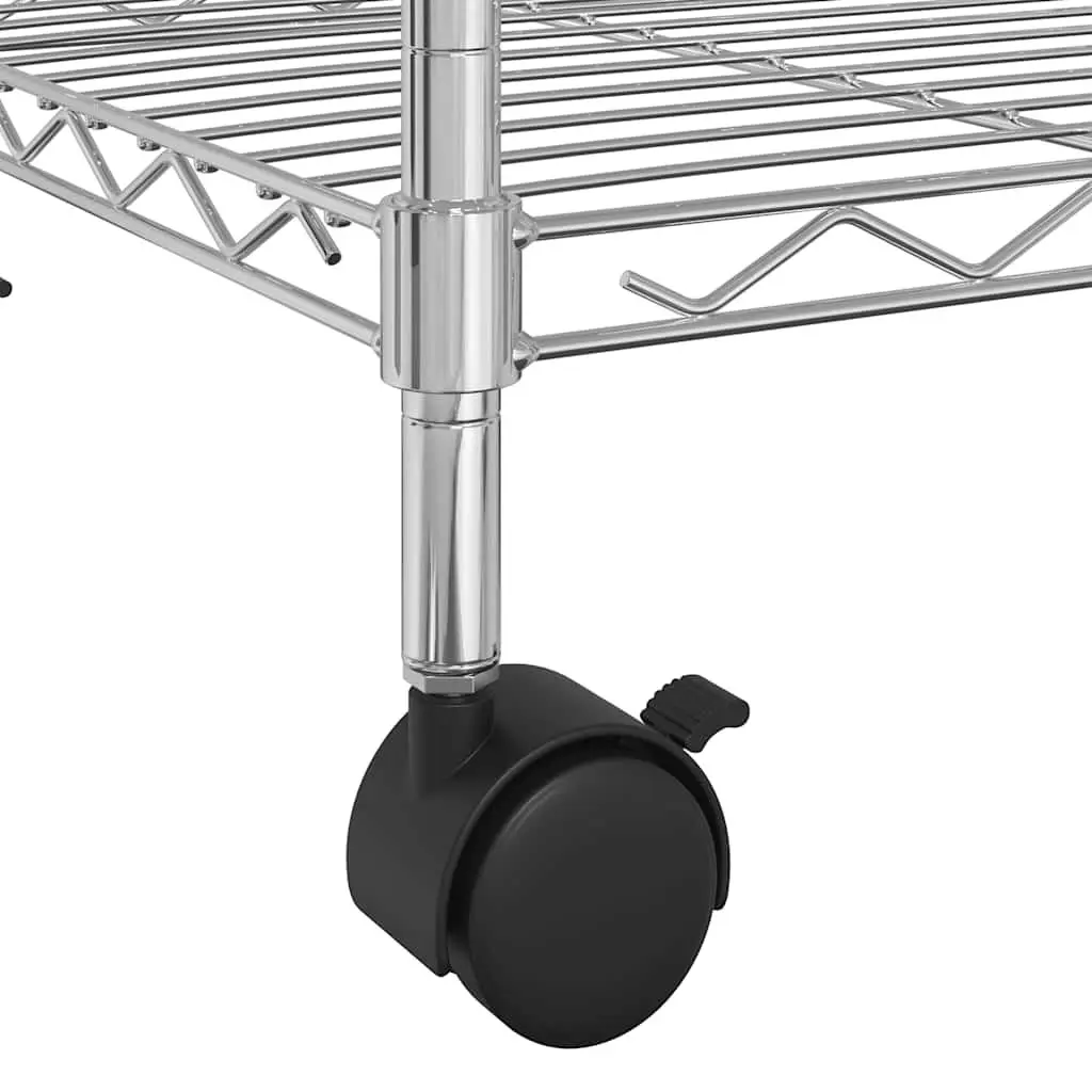 5-Tier Wire Storage Shelf on Wheels Industrial Organization Garage Kitchen