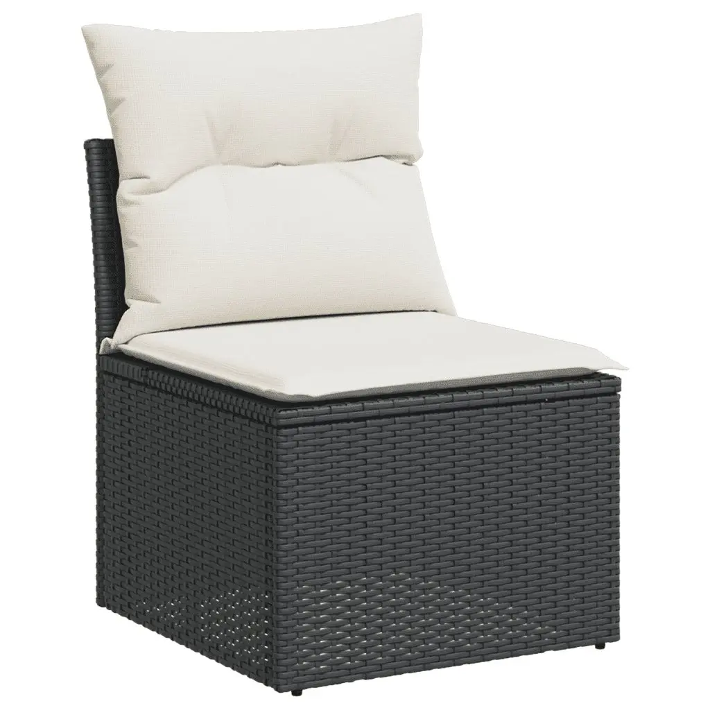 Garden Sofa Set 10 Piece Outdoor Furniture Patio Black Poly Rattan Modular