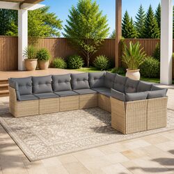 10 Piece Garden Sofa Set for Outdoors