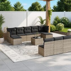 Concise 11-Piece Outdoor Furniture Set in Grey