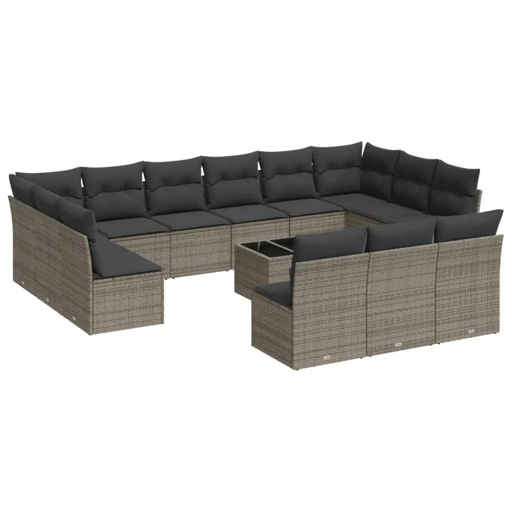 Garden Sofa Set Grey 14 Piece Outdoor Furniture Patio Lounge Modular