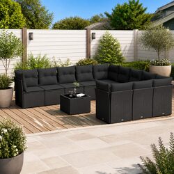 12-Piece Garden Sofa Set in Black