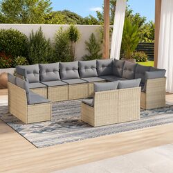 12-Piece Modular Garden Sofa for Outdoors