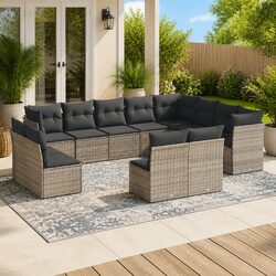 Compact and Stylish 12 Piece Outdoor Sofa Set in Grey
