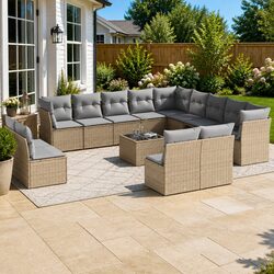 Compact and Stylish 14-Piece Outdoor Sofa Set