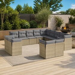 13 Piece Outdoor Sofa Set with Cushions