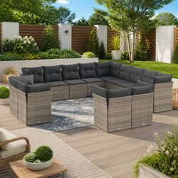 Concise 13 Piece Garden Sofa Set for Outdoor Use