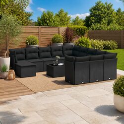 13 Piece Garden Sofa Set in Black