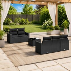6 Piece Outdoor Garden Sofa Set