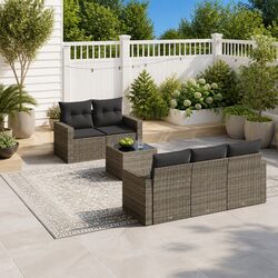 Compact 6 Piece Garden Sofa Set with Storage Options