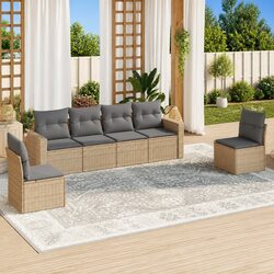 Compact and Stylish 6-Piece Rattan Sofa Set