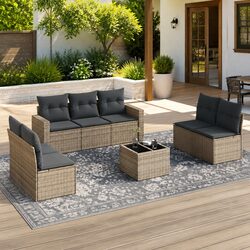 8 Piece Outdoor Garden Sofa Set with Functionality