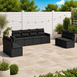 8-Piece Outdoor Sectional Sofa Set with Cushions and Storage