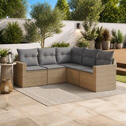 5-Piece Beige Outdoor Sofa Set for Cozy Spaces