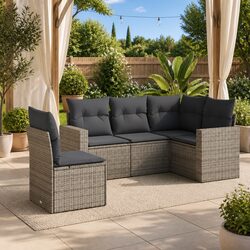 Stylish and Functional Grey Rattan Outdoor Sofa Set