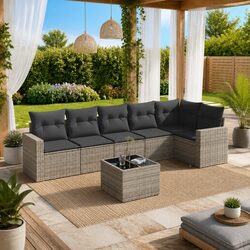 Concise 7 Piece Outdoor Rattan Sofa Set