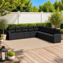 9 Piece Garden Sofa Set for Outdoors