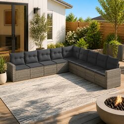 Your Friendly 9 Piece Outdoor Sectional Sofa Set