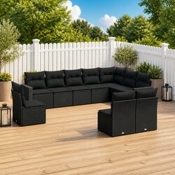 10-Piece Modular Outdoor Sofa Set with Storage Bags