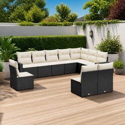 Compact 10-Piece Outdoor Sectional Sofa Set