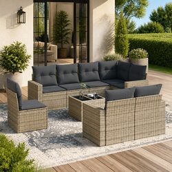 9 Piece Garden Sofa Set for Outdoor Use