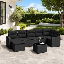 Compact and Stylish 8 Piece Outdoor Sofa Set