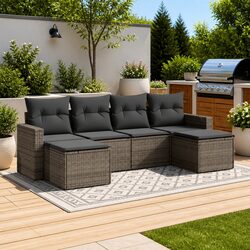 Compact and Modern 6-Piece Outdoor Sectional Sofa Set
