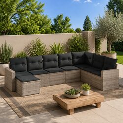 8 Piece Sofa Set in Grey