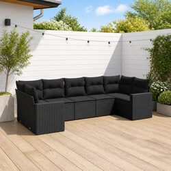 7-Piece Modular Outdoor Sofa Set with Padded Cushions