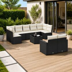 Compact 10-Piece Sectional Sofa Set for Outdoor Use
