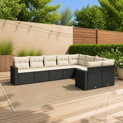 Compact and Stylish 9 Piece Outdoor Garden Sofa Set