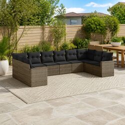 10 Piece Grey Sectional Sofa for Outdoors