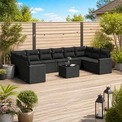 Your Ideal 11 Piece Patio Conversation Set in Black
