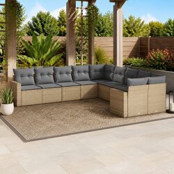 Concise and Stylish 10-Piece Outdoor Sofa Set