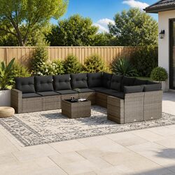 Compact 11-Piece Outdoor Sectional Sofa Set