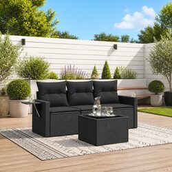 4-Piece Outdoor Garden Sofa Set with Cushions